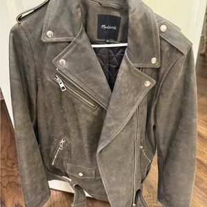 Madewell Women's Brown Leather Biker Jacket